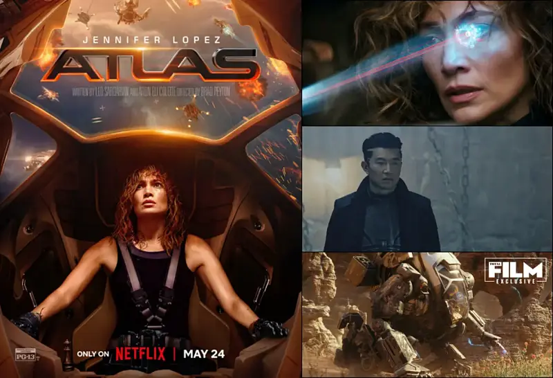 넷플릭스 아틀라스 포스터 및 주요 등장인물 장면