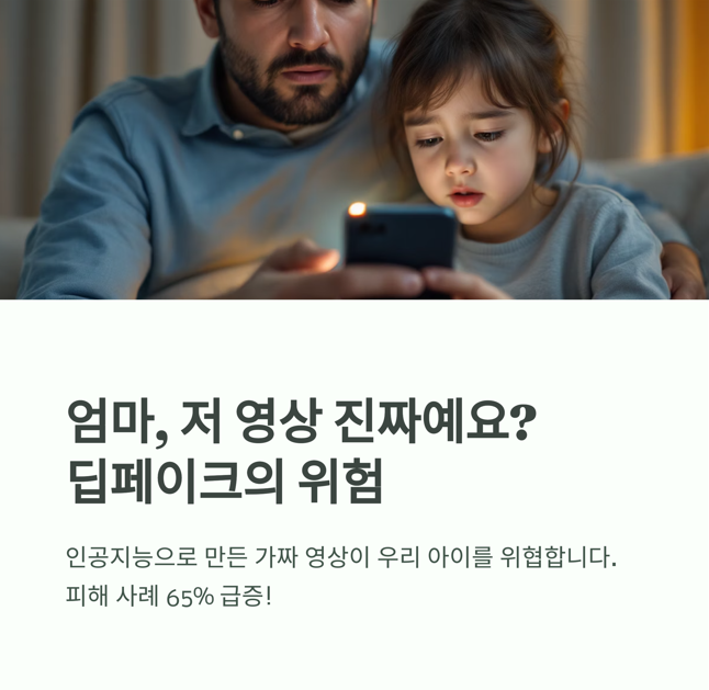 엄마 저 영상 진짜예요? 딥페이크의 위험