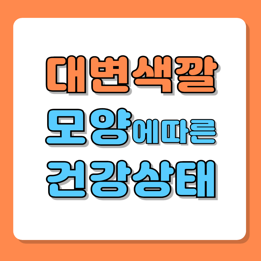 대변 색깔과 모양에 따른 건강 상태