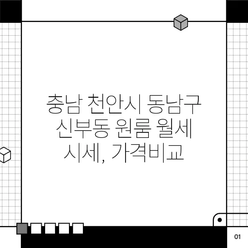 충남 천안시 동남구 신부동 원룸 월세 시세, 가격비교
