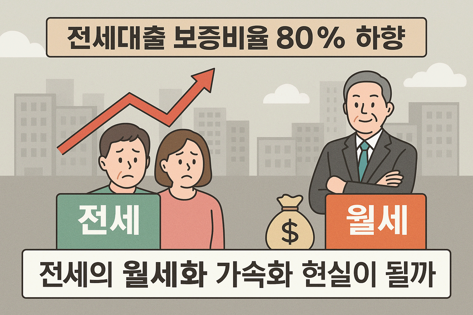 전세대출 보증비율 80% 하향, 월세화 가속과 부의 격차 심화 우려