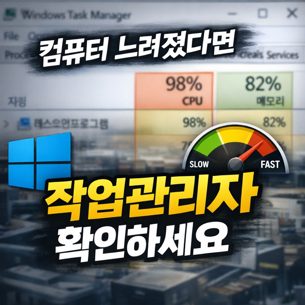 윈도우 작업관리자 사용법 CPU 메모리 관리