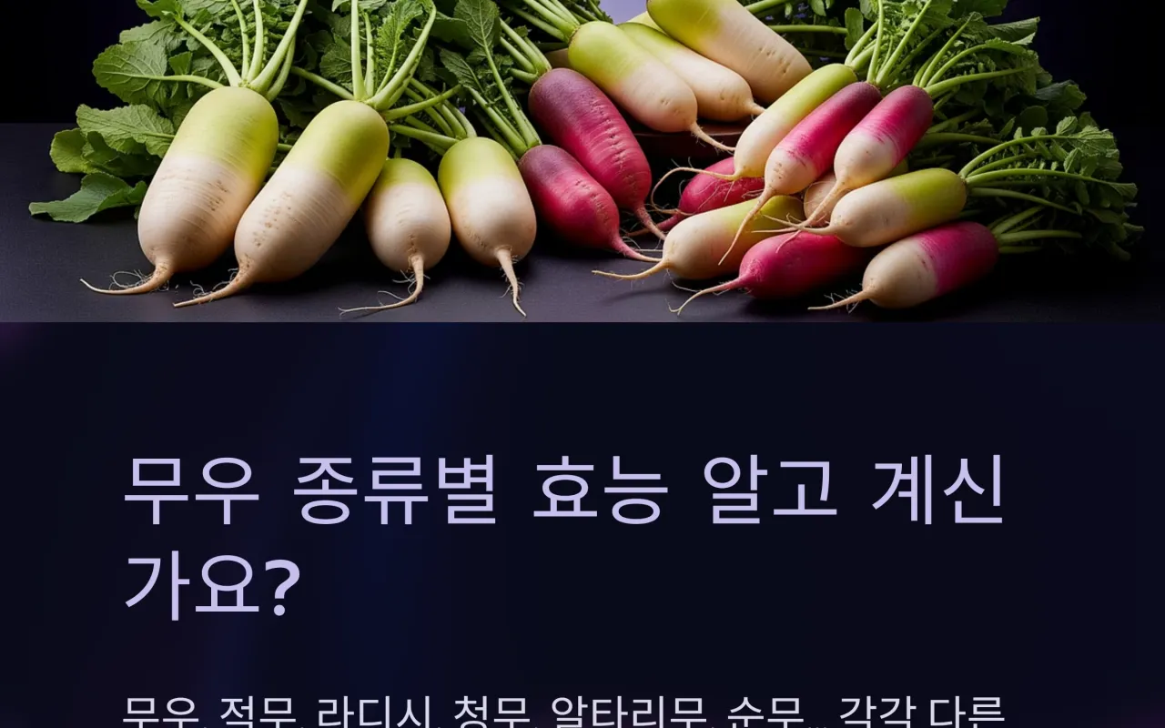 다양한 무우 종류와 섭취 효과 비교
