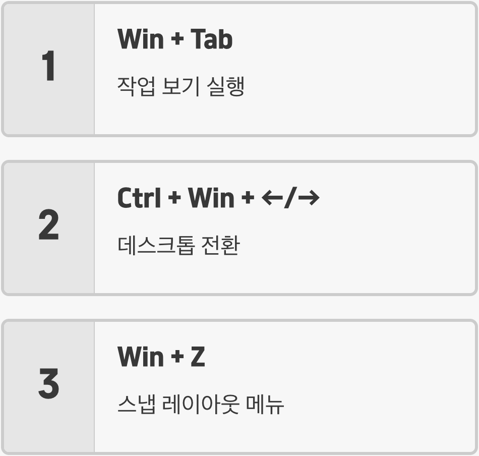 단축키로 날개를 달아보세요