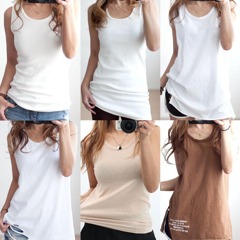 여성 겨울 기모 레이어드 롱 나시 티