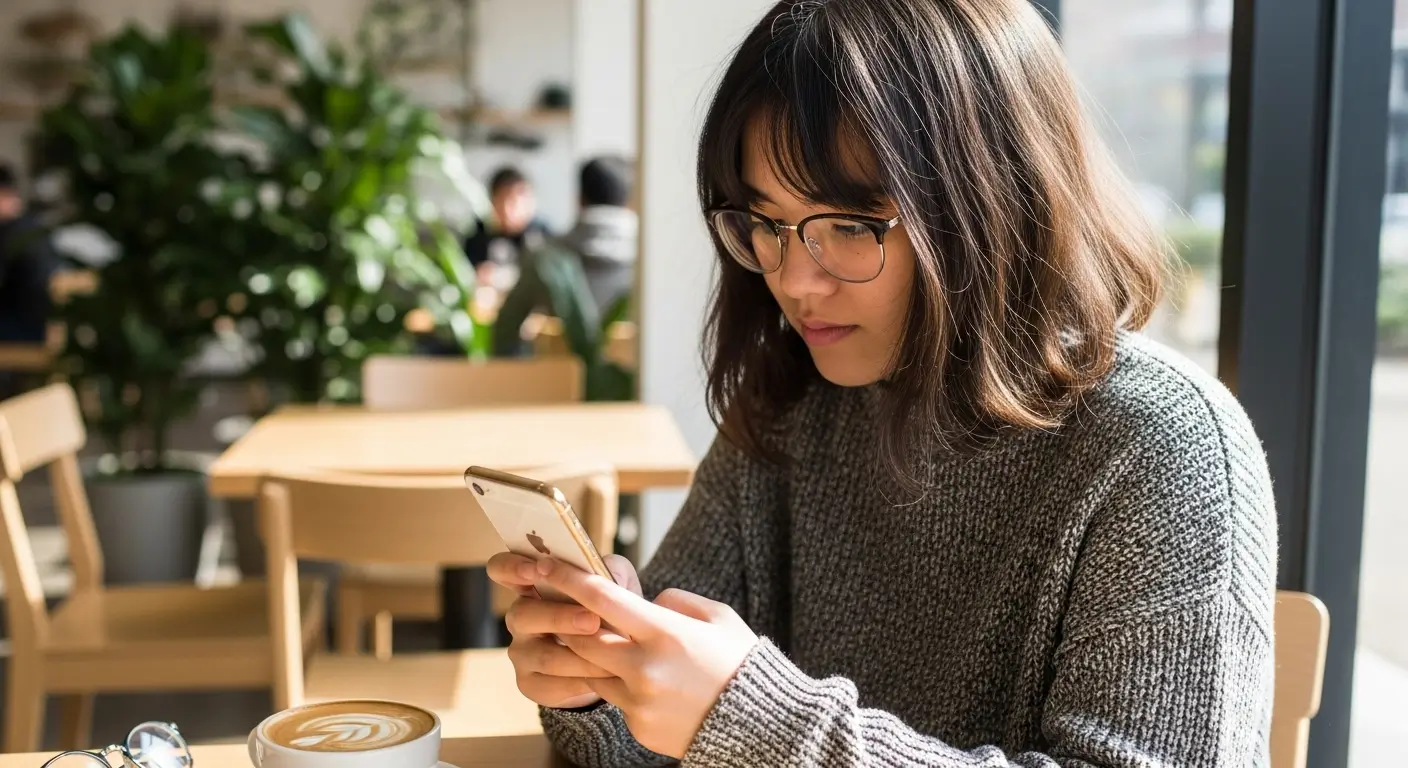 스마트폰으로 2025년 대부업체 순위 차트를 확인하며 안심하는 한국인 사용자의 모습