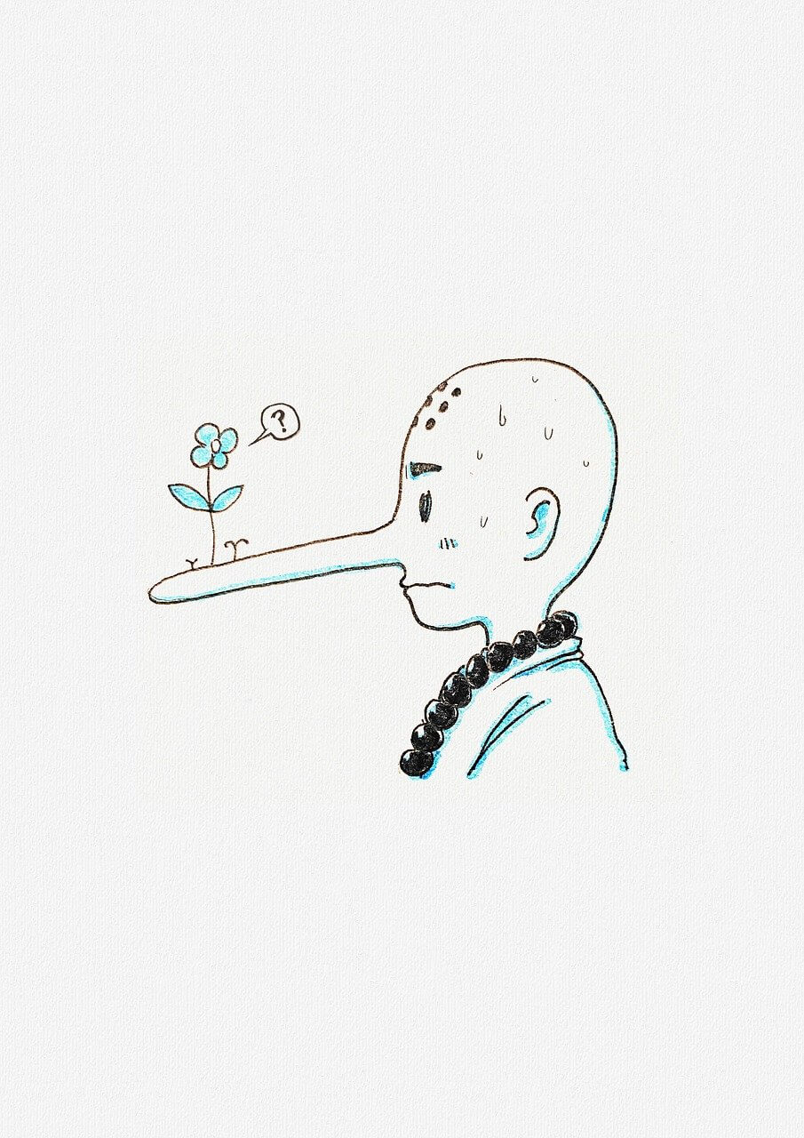 피노키오처럼 코가 길어진 스님