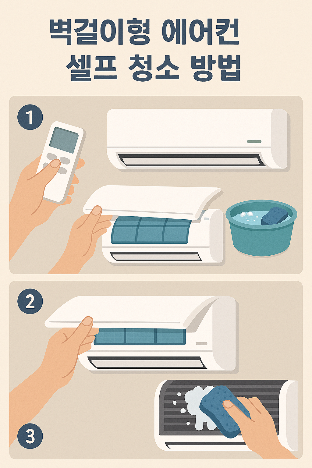 벽걸이형 에어컨 셀프 청소 방법