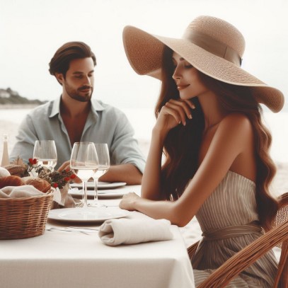 커플 디너 뷰 사진