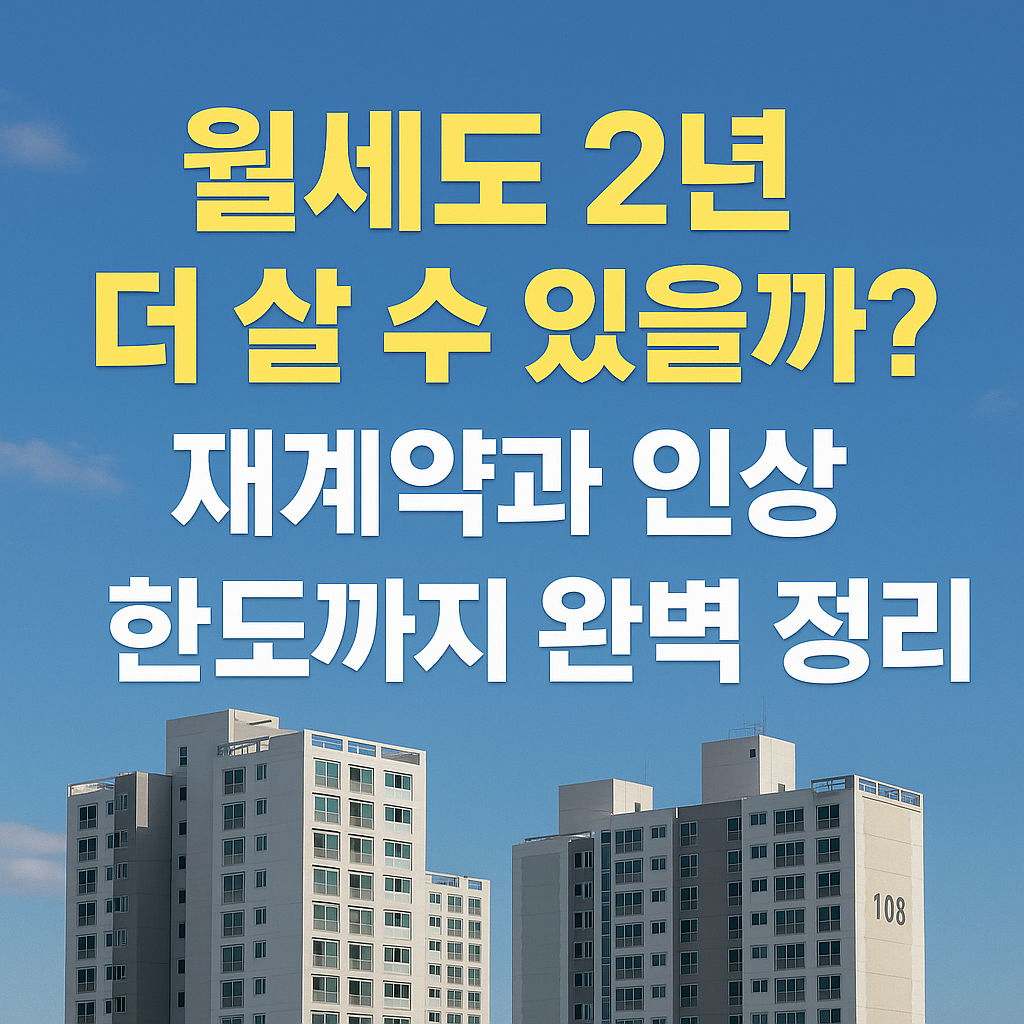 월세도 2년 더 살 수 있을까? 재계약과 인상 한도까지 완벽 정리