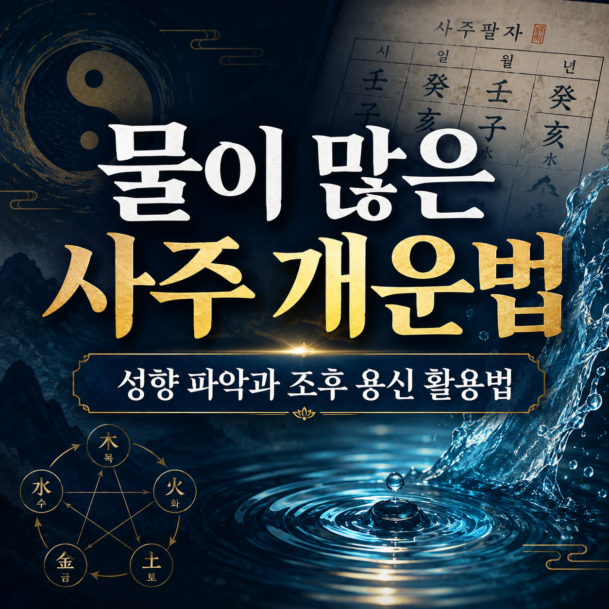 물이-많은-사주-조후-용신-개운법-이미지