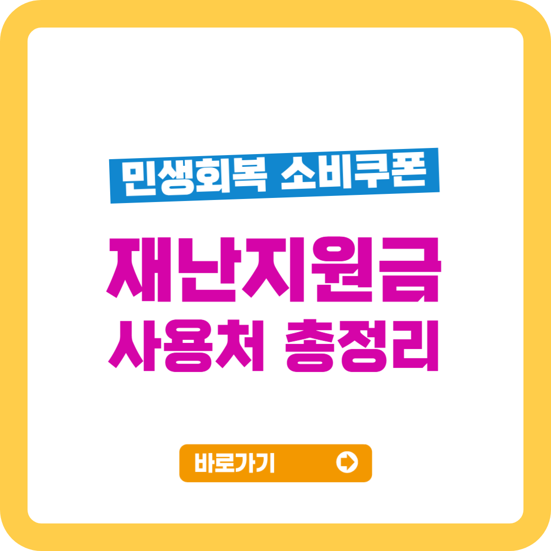 재난지원금 사용처 완벽 가이드