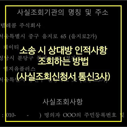 상대방 인적사항 조회사실조회신청서 썸네일