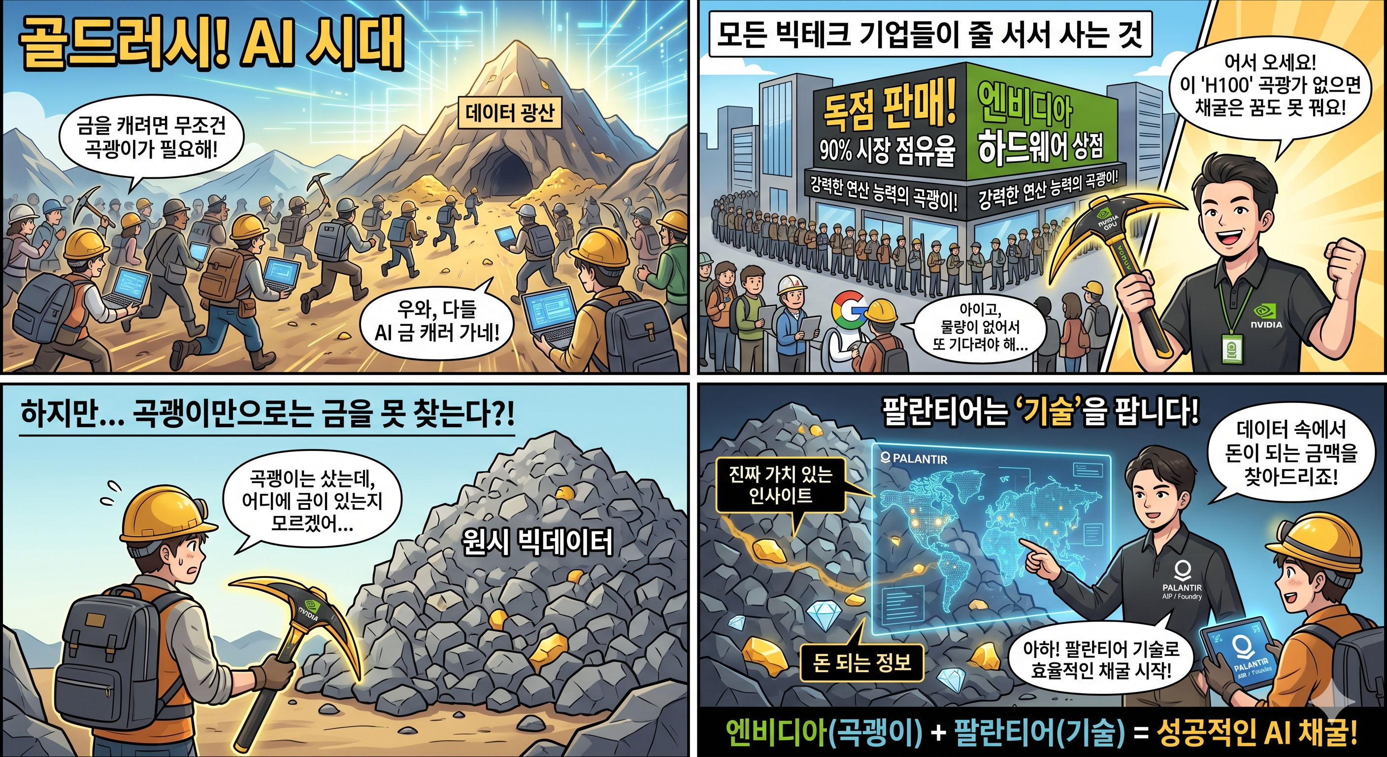 하드웨어의 제왕 엔비디아 vs 소프트웨어의 뇌 팔란티어
