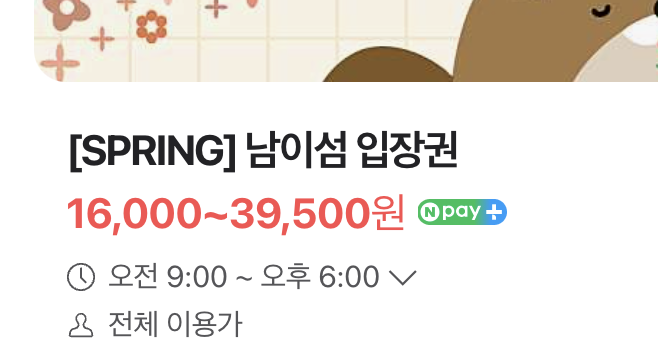 남이섬 입장료