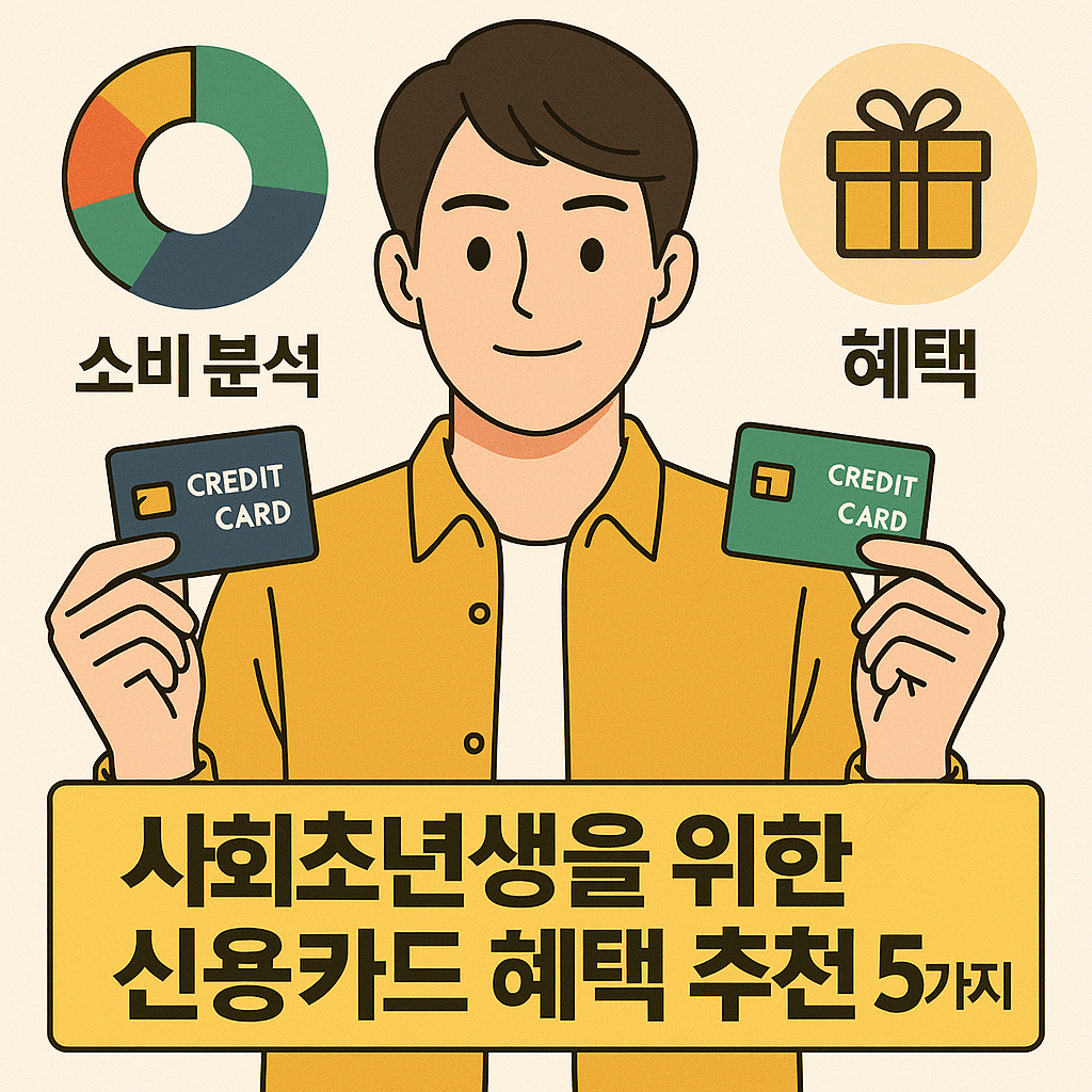 한국 사회초년생을 위한 신용카드 혜택 추천 5가지 (2025 심화편)