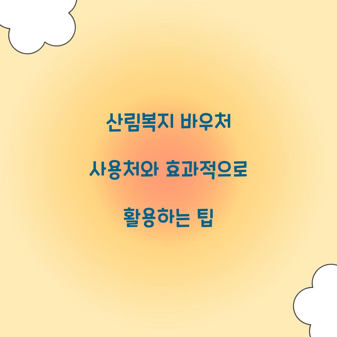 산림복지 바우처 사용처