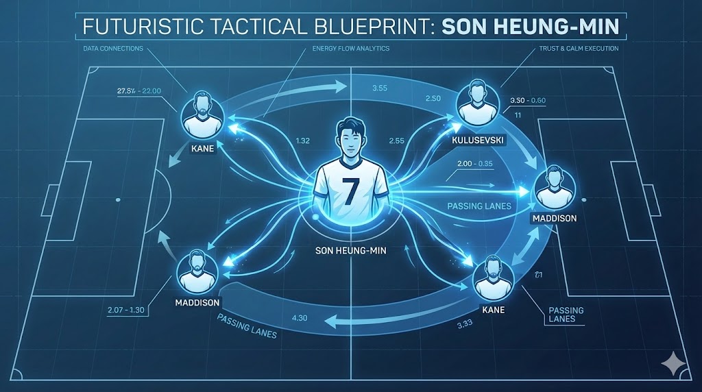 손흥민이 수비수를 끌고 갈 때 생기는 빈 공간 전술도