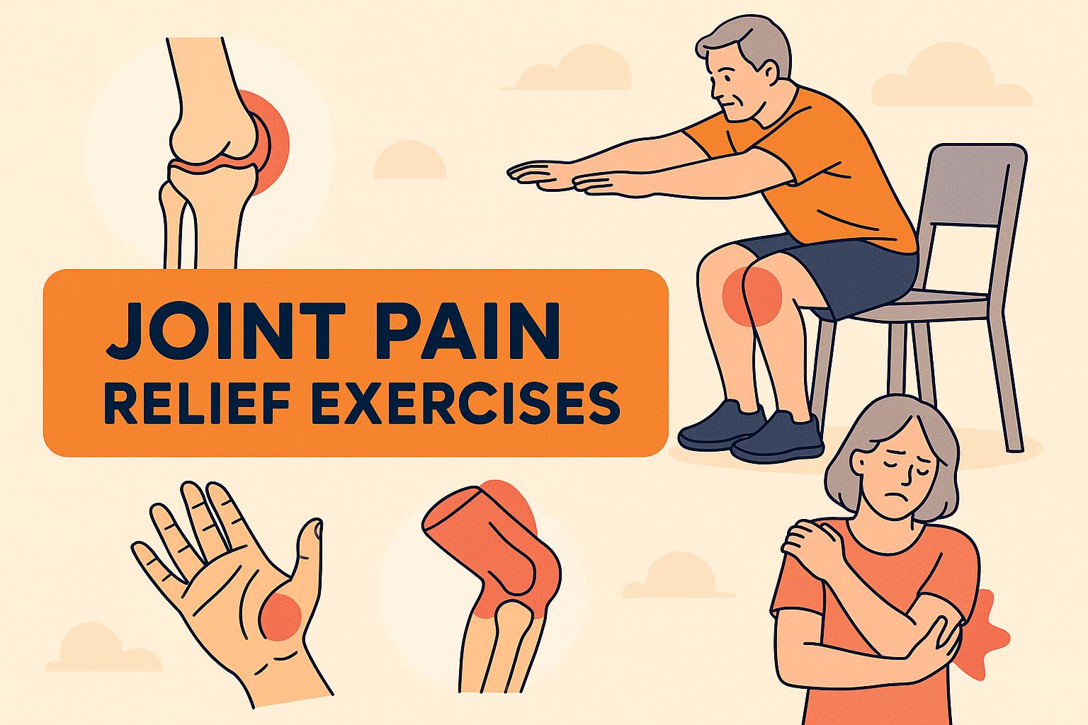 관절통증으로 힘들어하는 중년남녀 이미지 만화체 그림