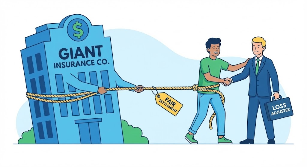 보험사와 소비자가 줄다리기하는 모습, 혹은 소비자가 당당하게 전문가를 선택하는 일러스트