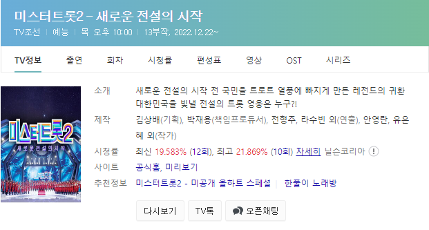 미스터트롯2투표방법