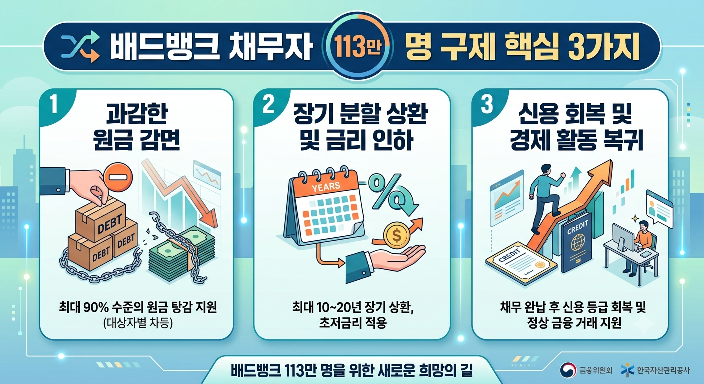 배드뱅크 채무자 113만 명 구제 핵심 3가지