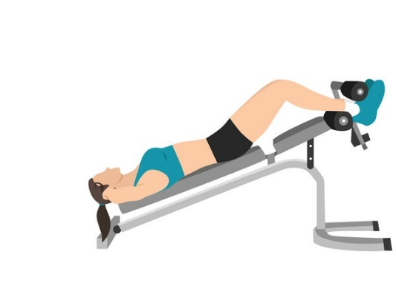 디클라인 벤치 싯업 시작 자세