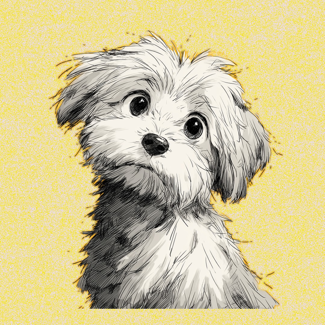 말티푸 강아지 사랑스러운 이미지 AI generated illustration