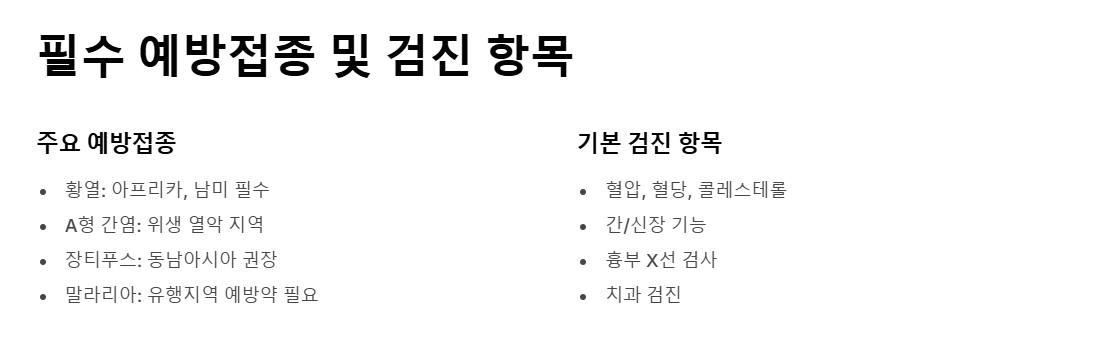 해외여행 전 건강검진 안전한 여행을 위한 필수 준비사항