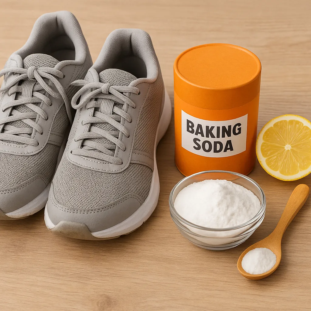 신발-속-냄새-제거에-효과적인-베이킹소다와-레몬을-활용한-자연-탈취-방법을-표현한-이미지