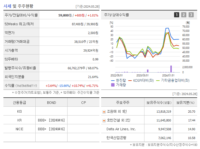 한진칼_기업개요