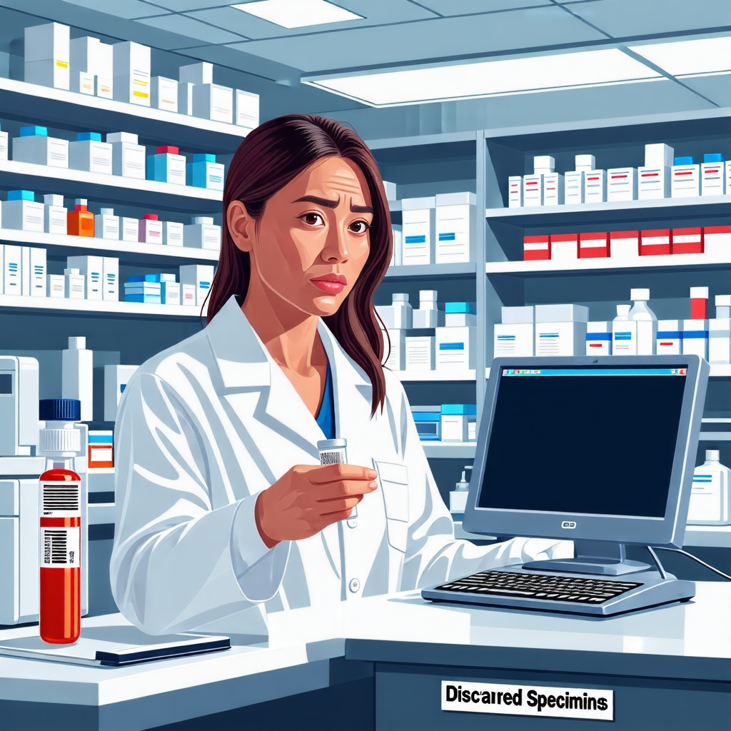Specimen Barcode Label Does Not Match Patient Information → Specimen Discarded, Recollection & Reporting Performed