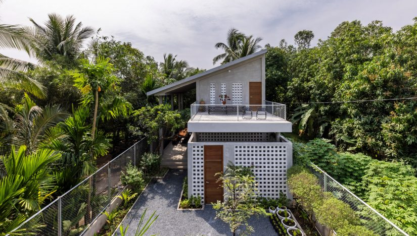 베트남 정글 속 독창적인 집, Anchor House 정면