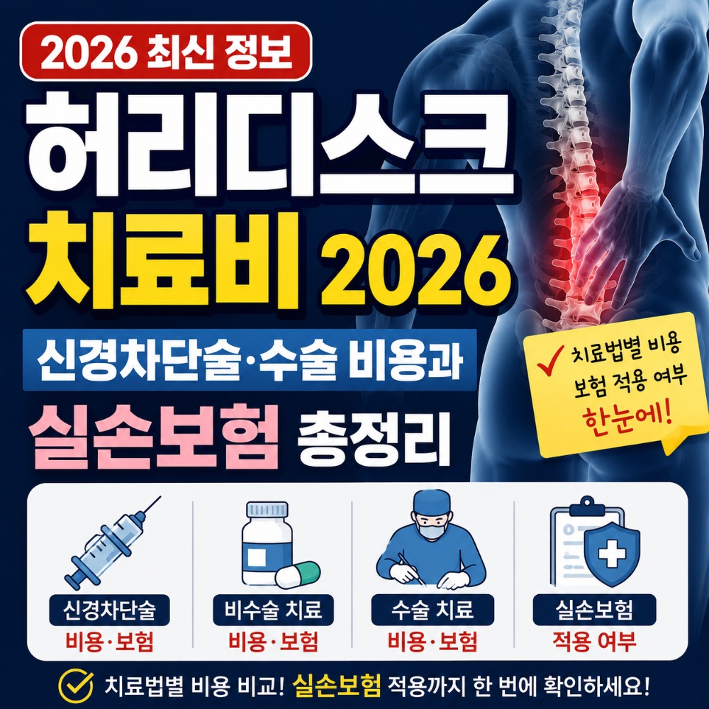 alt="허리디스크 치료비 2026 최신 신경차단술&middot;수술 비용과 실손보험 썸네일"