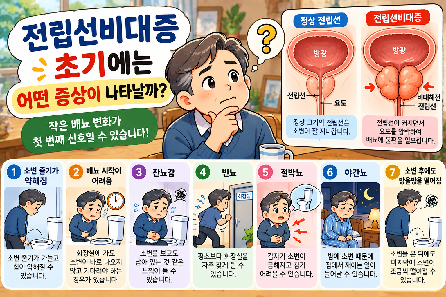 전립선비대증 초기 증상 안내 인포그래픽