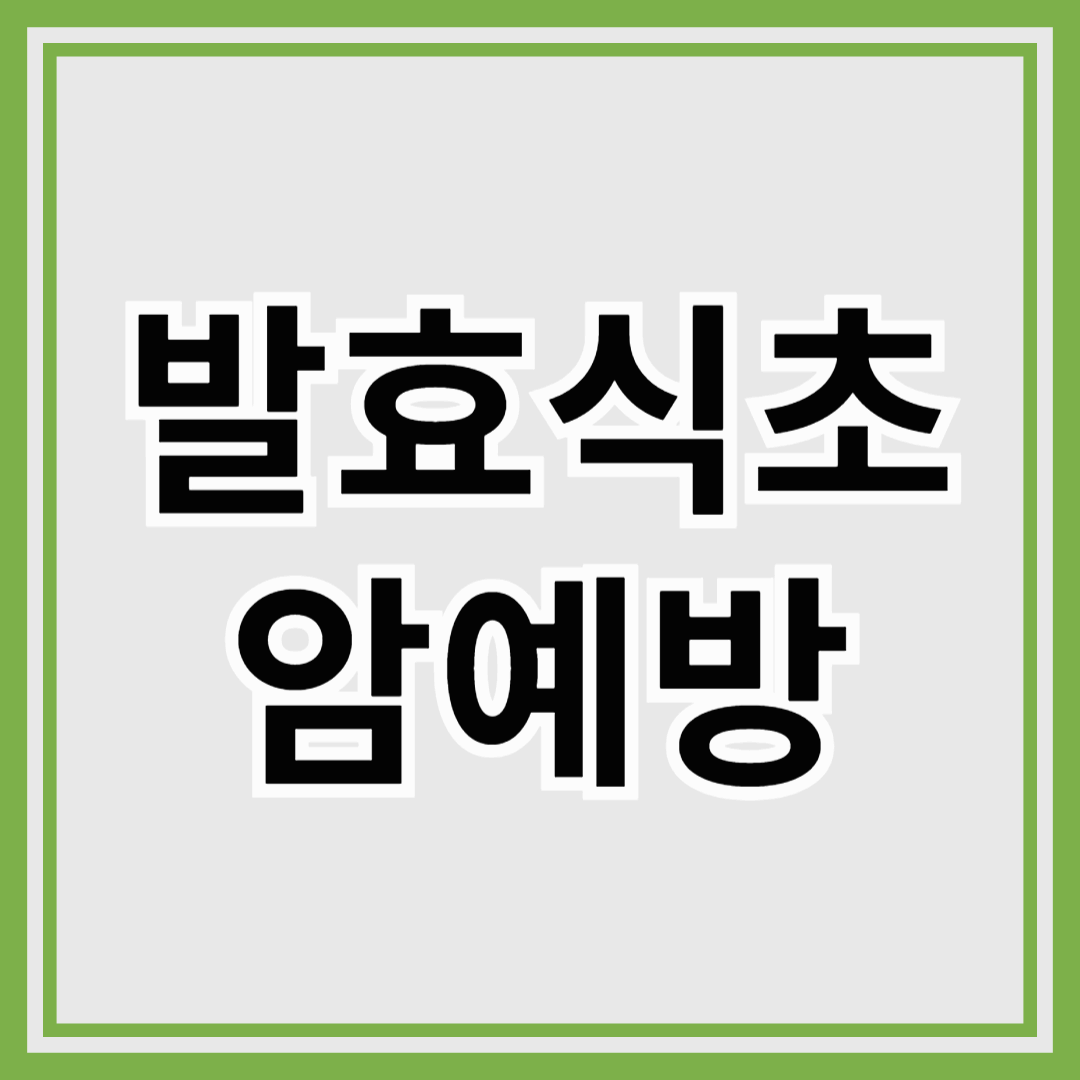 발효식초로 암 예방 솔루션
