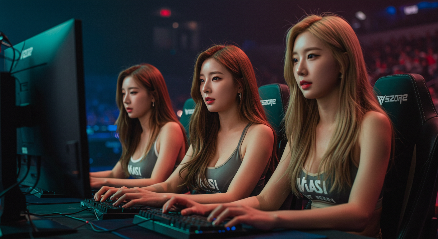 e스포츠 대회에 참가한 여성들