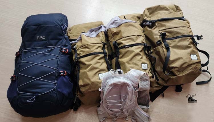 순례길 배낭 : 블랙야크 ABC어스유36L, K2 레디언트28L, 막내 아미 12L