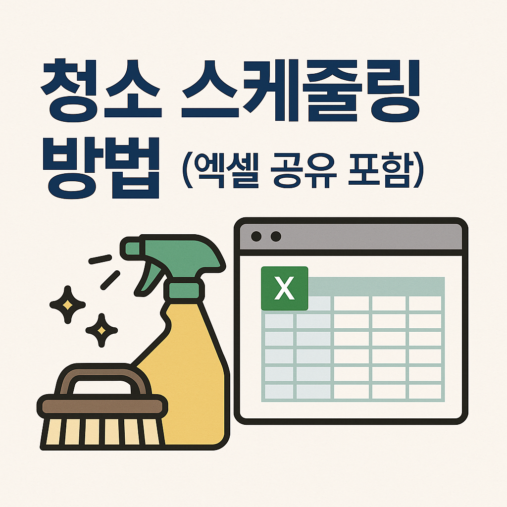 청소 스케줄링 방법 (엑셀 공유 포함)