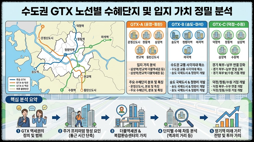 수도권 GTX 노선별 수혜단지 및 입지 가치 정밀 분석