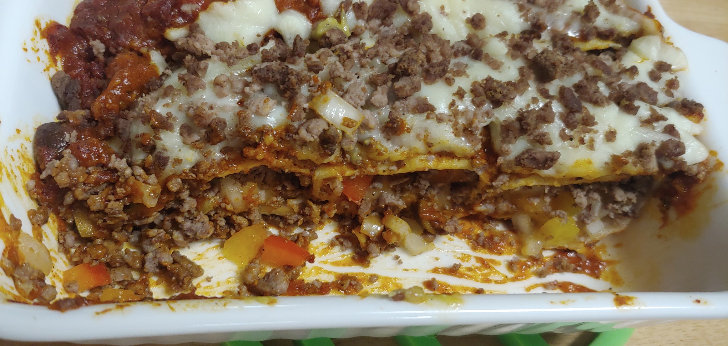 엔칠라다를 만들어 먹을 때 촬영한 단면