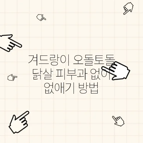 겨드랑이 오돌토돌 닭살 피부과 없이 없애기 방법