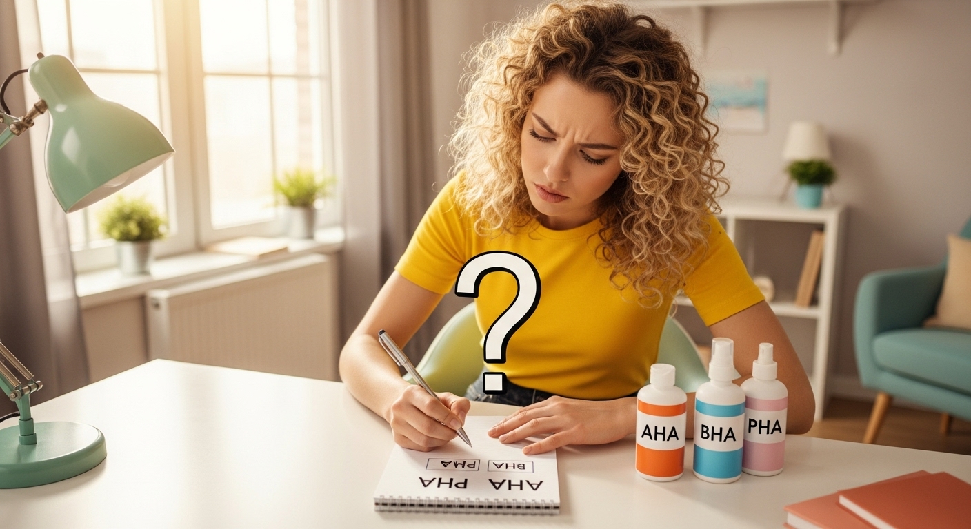 AHA, BHA, PHA 내 피부에 어떤게 맞는지 고민하는 여성