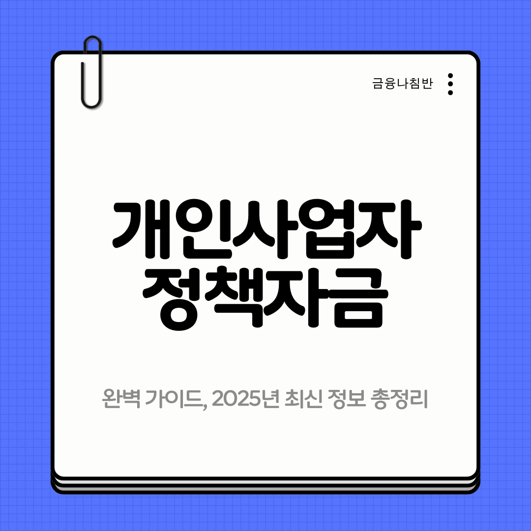 개인사업자 정책자금 01