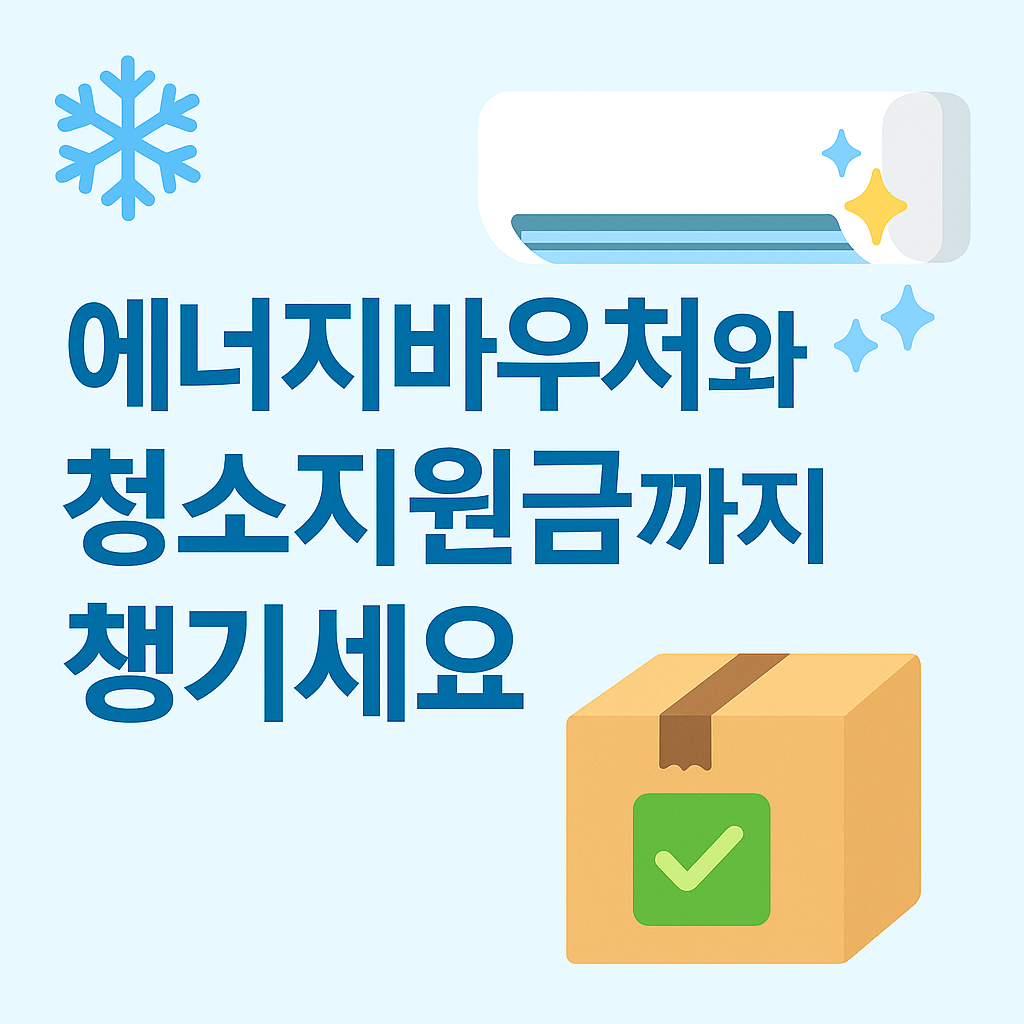 여름철엔 냉방기기 교체 지원, 에너지 효율 제품 지원금도 확인하세요.