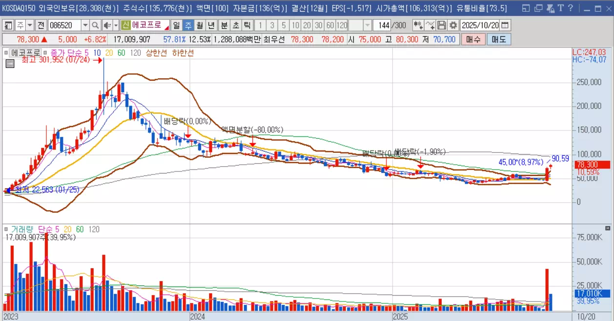 에코프로-주봉그래프