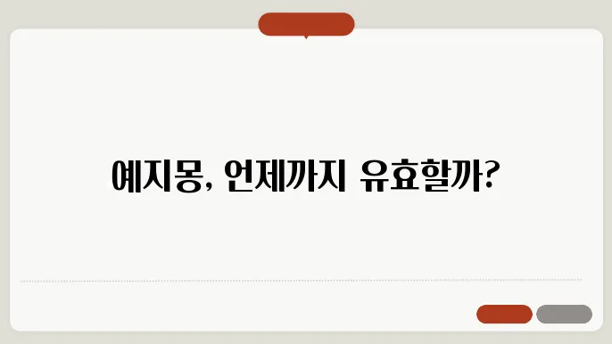 예지몽 유효기간