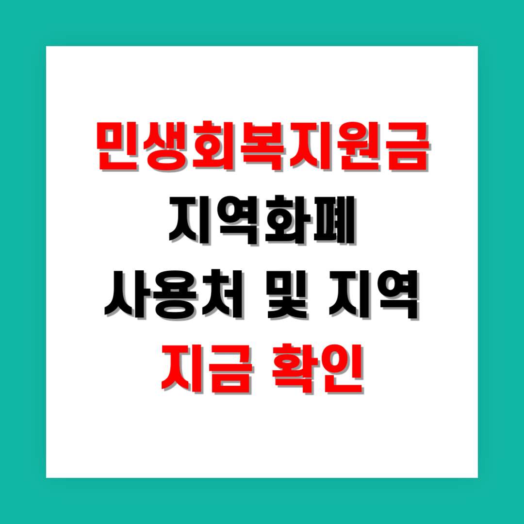 2025년 민생회복지원금 지역화폐 사용처 및 지역 지금 확인