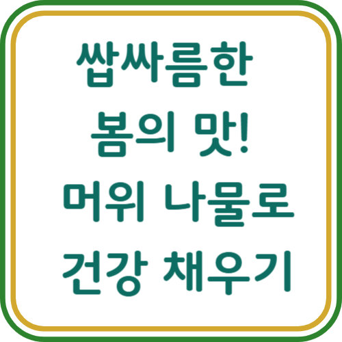 머위효능 머위나물 만들기