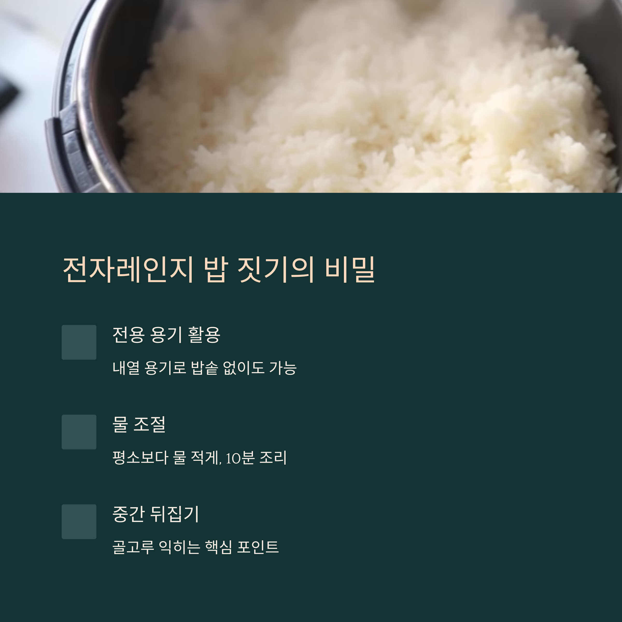 전자레인지 밥 짓기의 비밀
